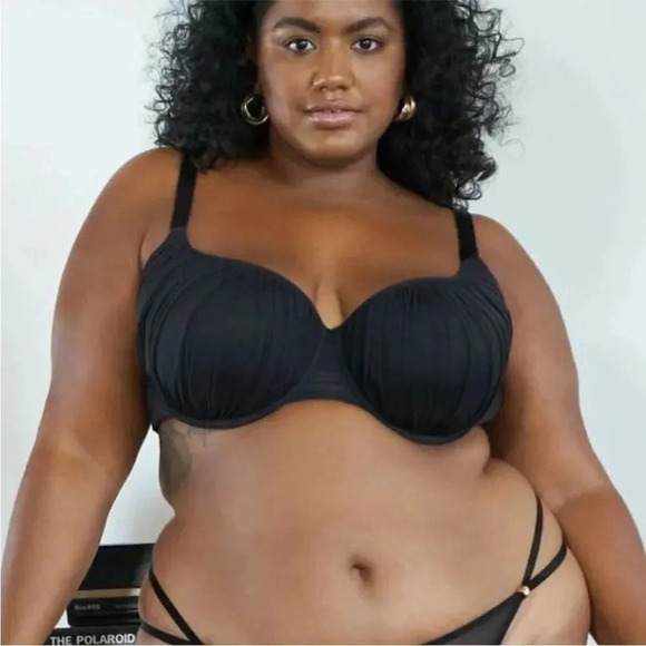 Savage X Fenty Gathered Ruched Mesh Bra - Picture 1 of 6